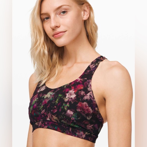 Lululemon Free To Be Serene Bra in Floral Illusion Antique White Multi Size 4 - Picture 3 of 8